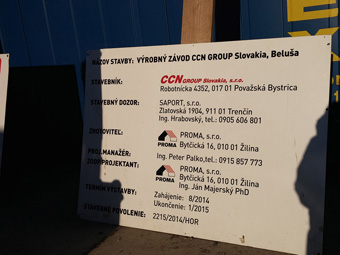 Výrobný závod CCN GROUP Slovakia s.r.o.